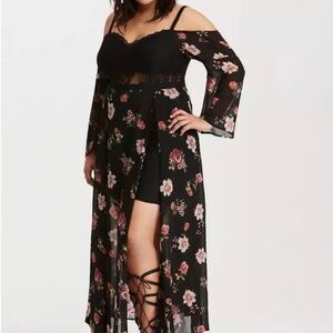 Torrid Floral Lace Bustier Maxi Dress